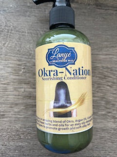 Okra Nation, Okra Detangling Hair Conditioner, Vegan, Cruelty-Free Hair Conditioner, Super Slip, Wash and Go, Soften Hair, Curl Definer, All Hair Types