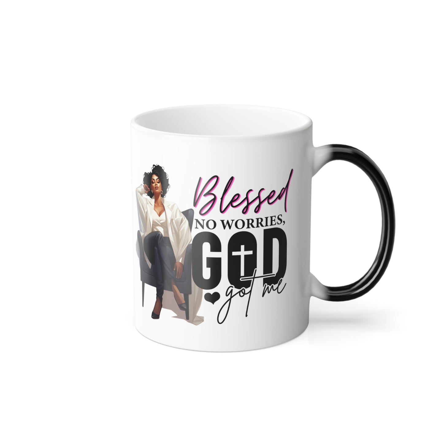 Blessed No Worries Color Morphing Mug, 11oz