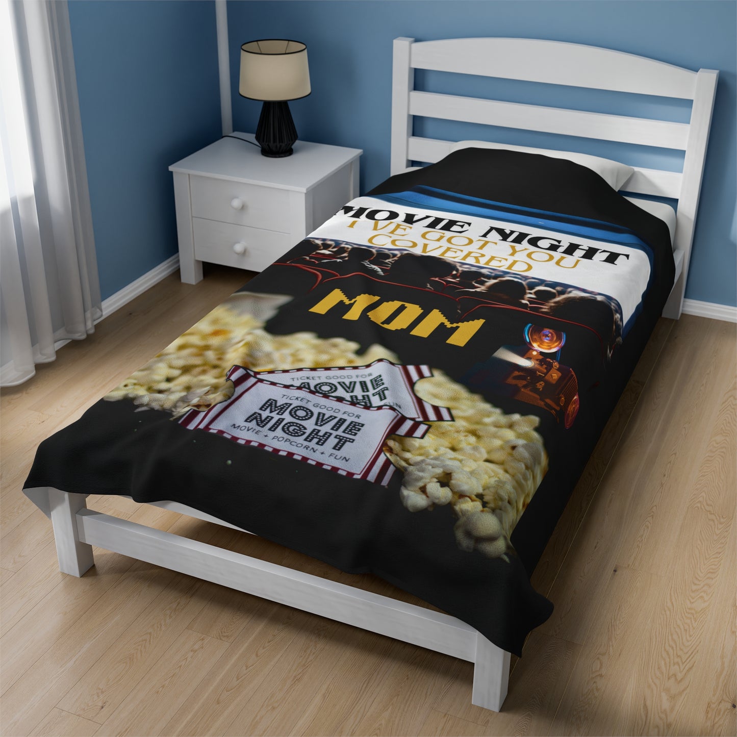 Movie Time Blanket For Mom, Velveteen Plush Blanket