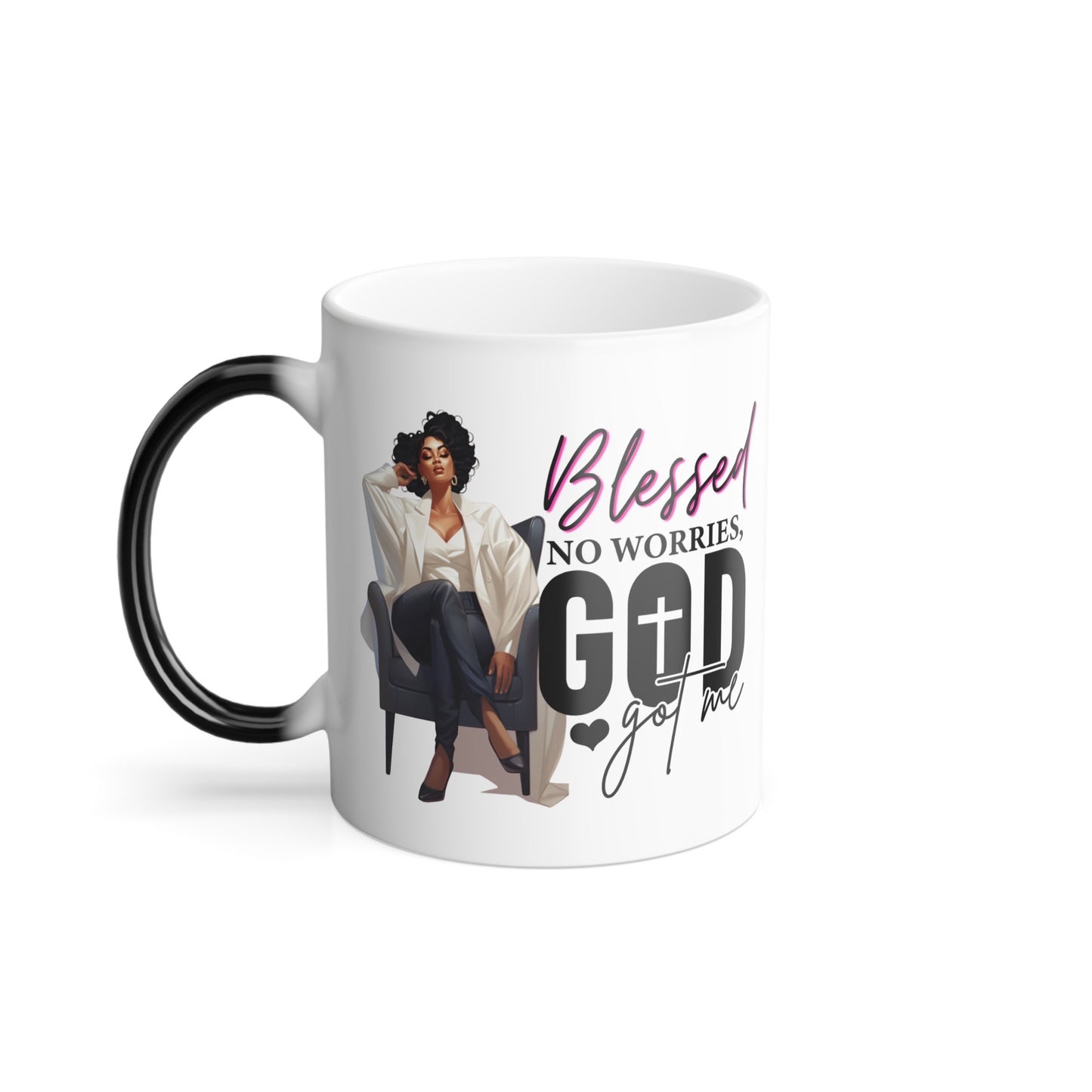 Blessed No Worries Color Morphing Mug, 11oz
