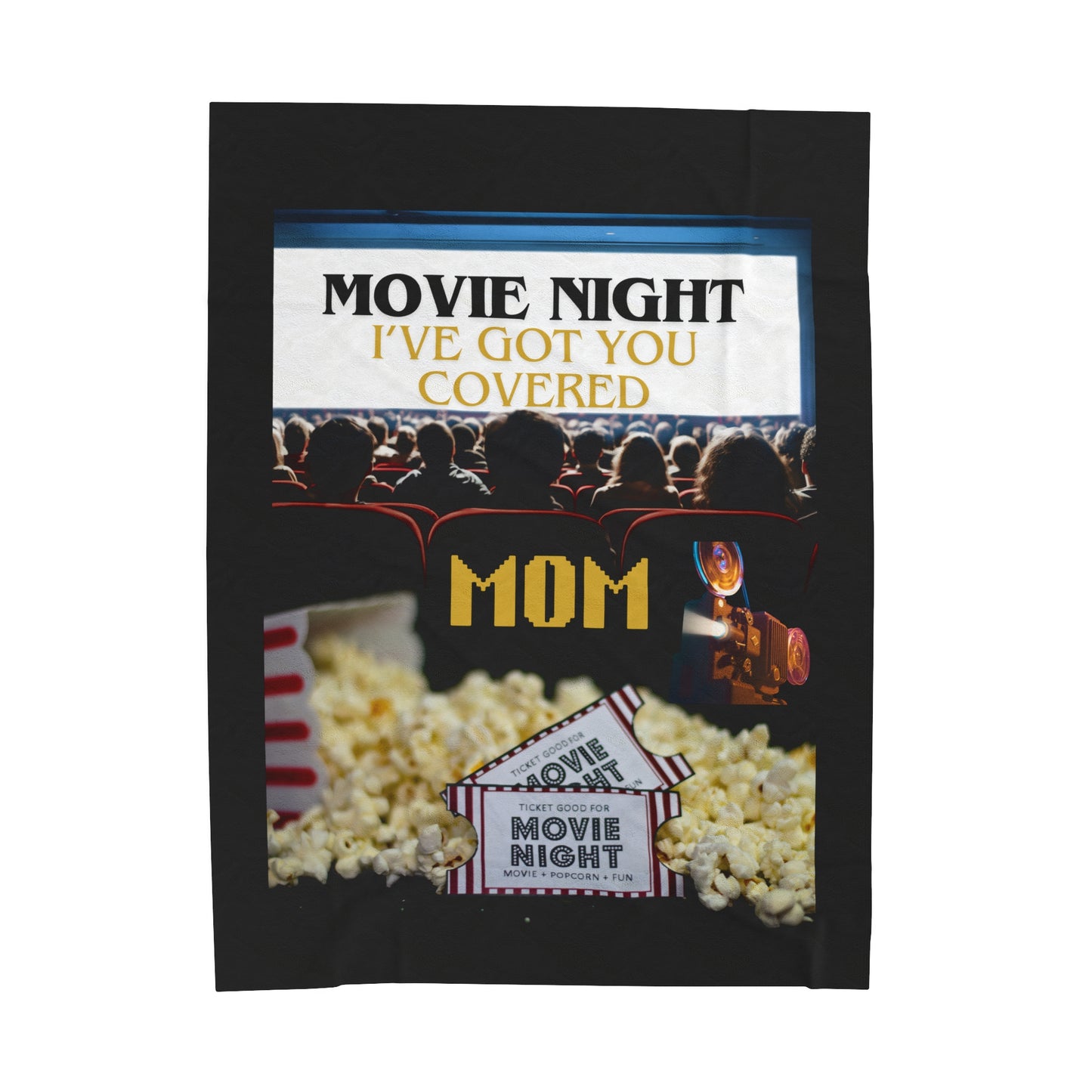 Movie Time Blanket For Mom, Velveteen Plush Blanket