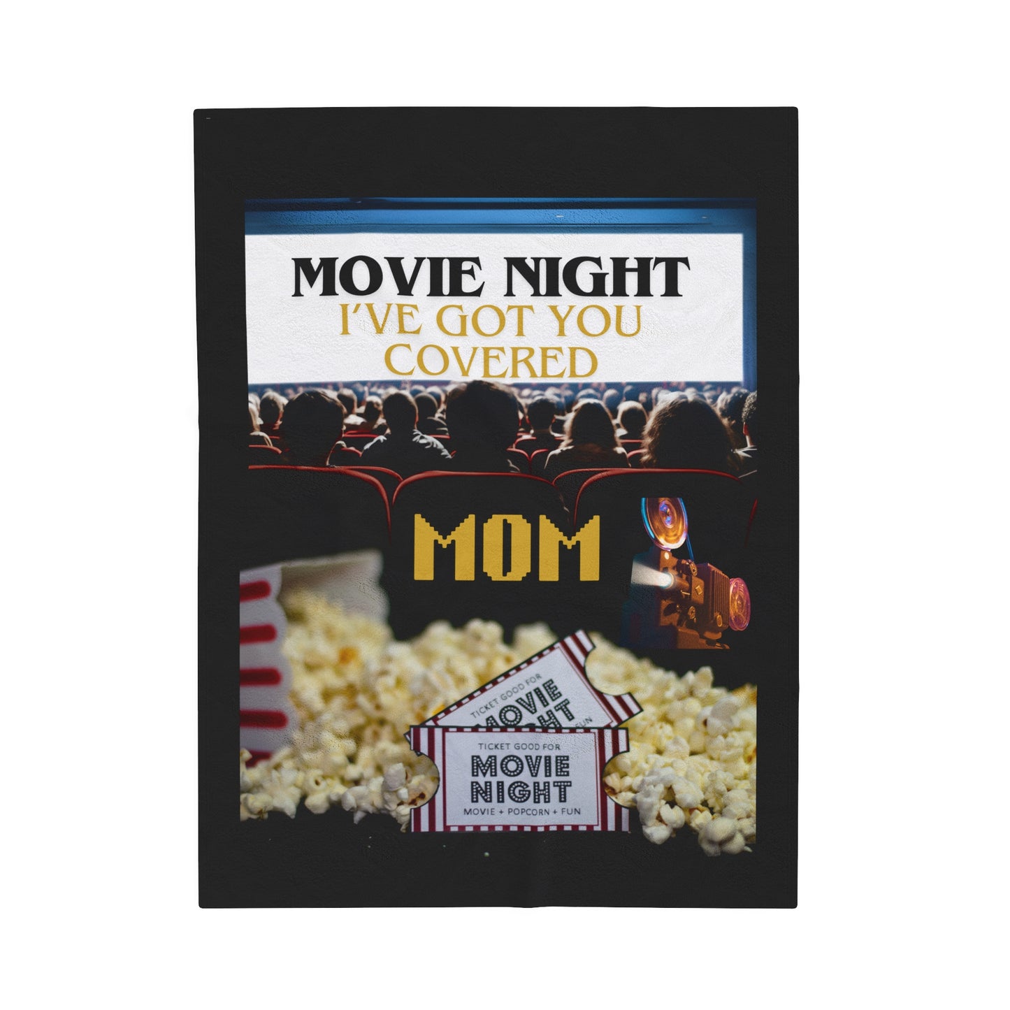 Movie Time Blanket For Mom, Velveteen Plush Blanket