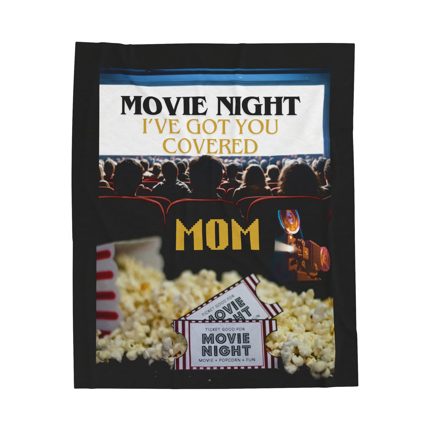 Movie Time Blanket For Mom, Velveteen Plush Blanket