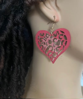Heart Shape Dangles, Pink