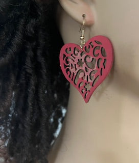Heart Shape Dangles, Pink