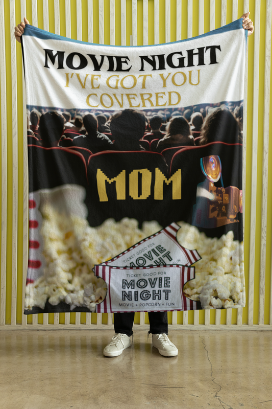 Movie Time Blanket For Mom, Velveteen Plush Blanket