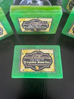Scented Handmade Soap, 2 Packs Natural Argan Oil, Pure Shea Butter Soap Bar, Tequila Sunrise Scented, Soft Skin Soap, Gift for Him or Her