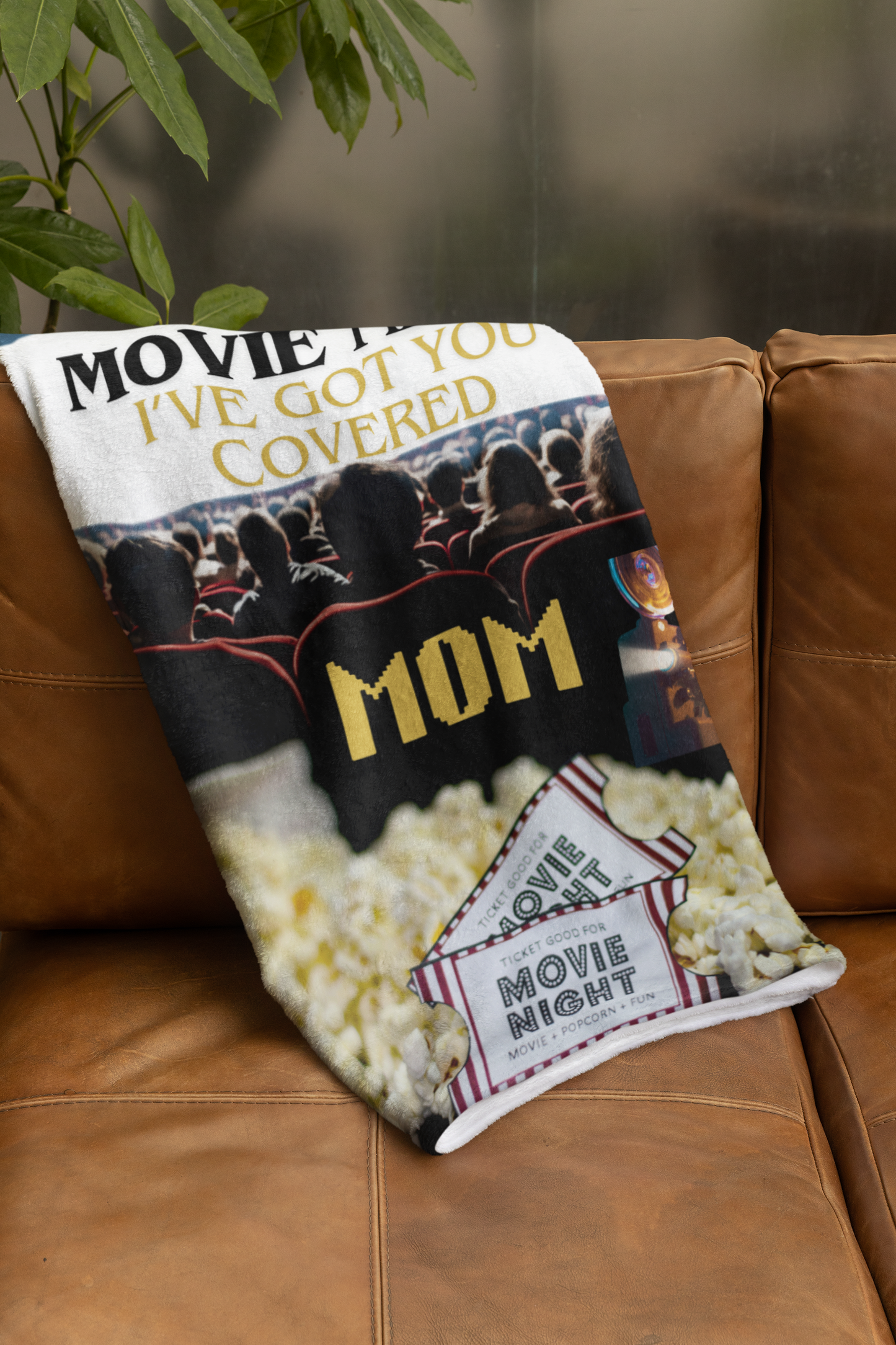 Movie Time Blanket For Mom, Velveteen Plush Blanket